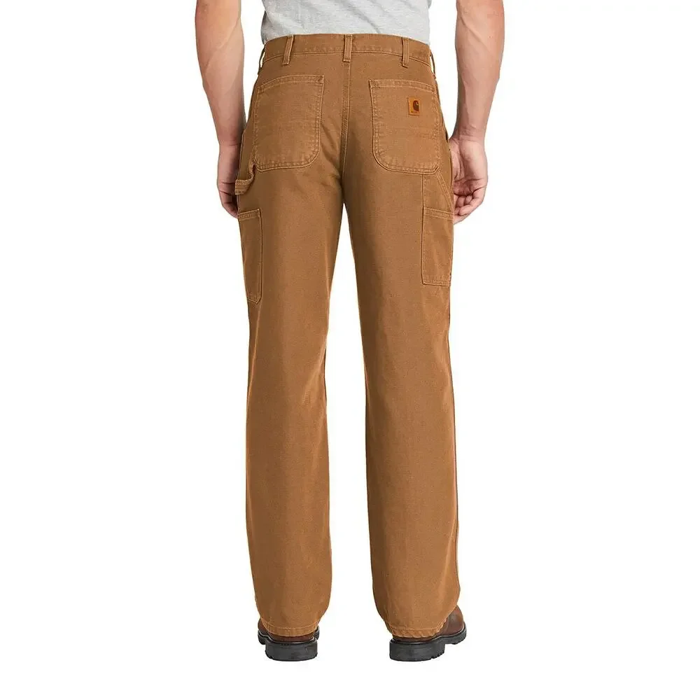 Carhartt B11 Washed Duck Work Dungaree Jeans Carpenter Style Brown Size 50 x 32 - Picture 2 of 8